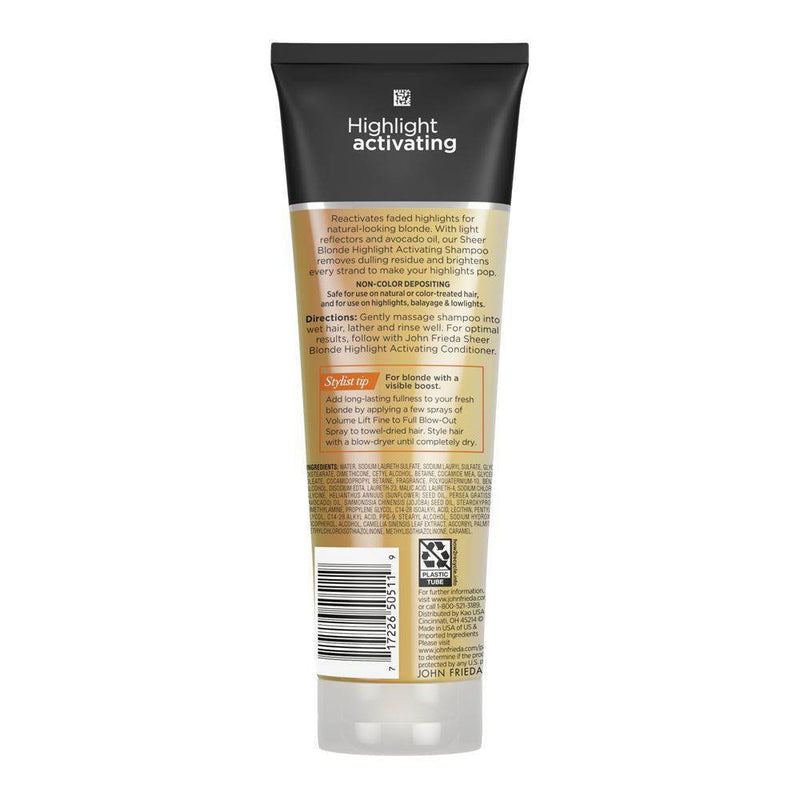 John Frieda Highlight Activating for Blondes Brightening Shampoo, with Avocado Oil and Vitamin C - 8.45oz