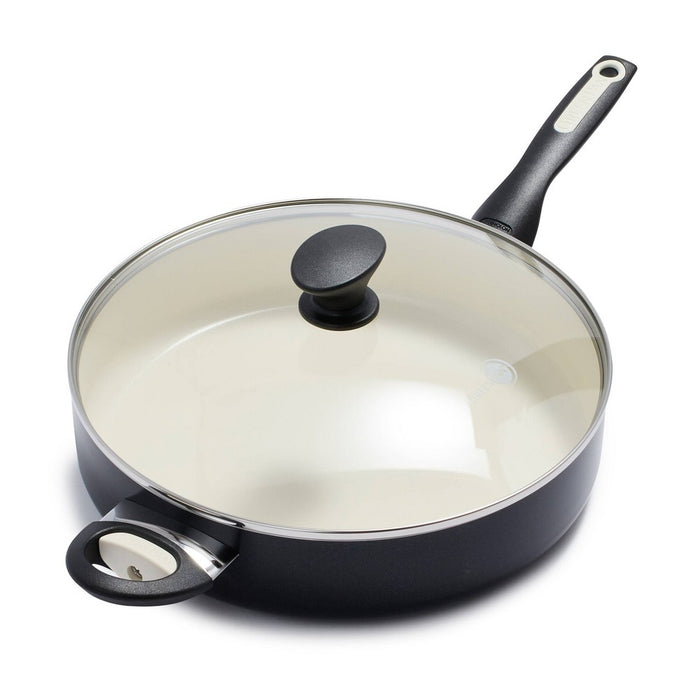 GreenPan Rio 5qt Ceramic Non-Stick Covered Saute Pan with Helper Handle Black (LOCAL PICKUP ONLY)
