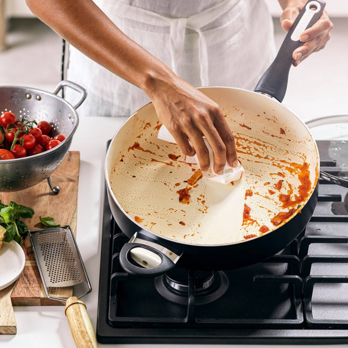 GreenPan Rio 5qt Ceramic Non-Stick Covered Saute Pan with Helper Handle Black (LOCAL PICKUP ONLY)