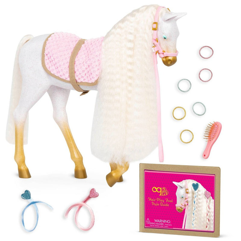 Our Generation 12" Hair Play Foal - Glitter & Hearts Andalusian Horse in White
