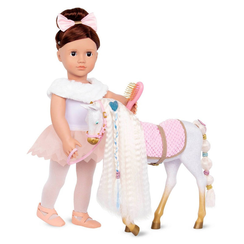 Our Generation 12" Hair Play Foal - Glitter & Hearts Andalusian Horse in White