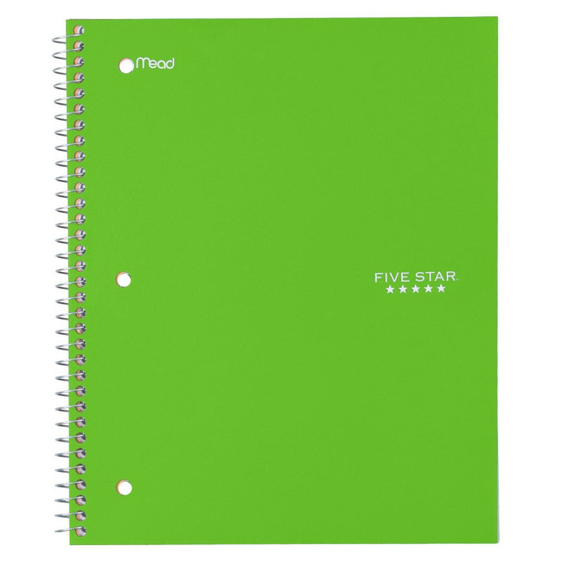 Five Star 1 Subject Wide Ruled Solid Spiral Notebook (Colors May Vary)