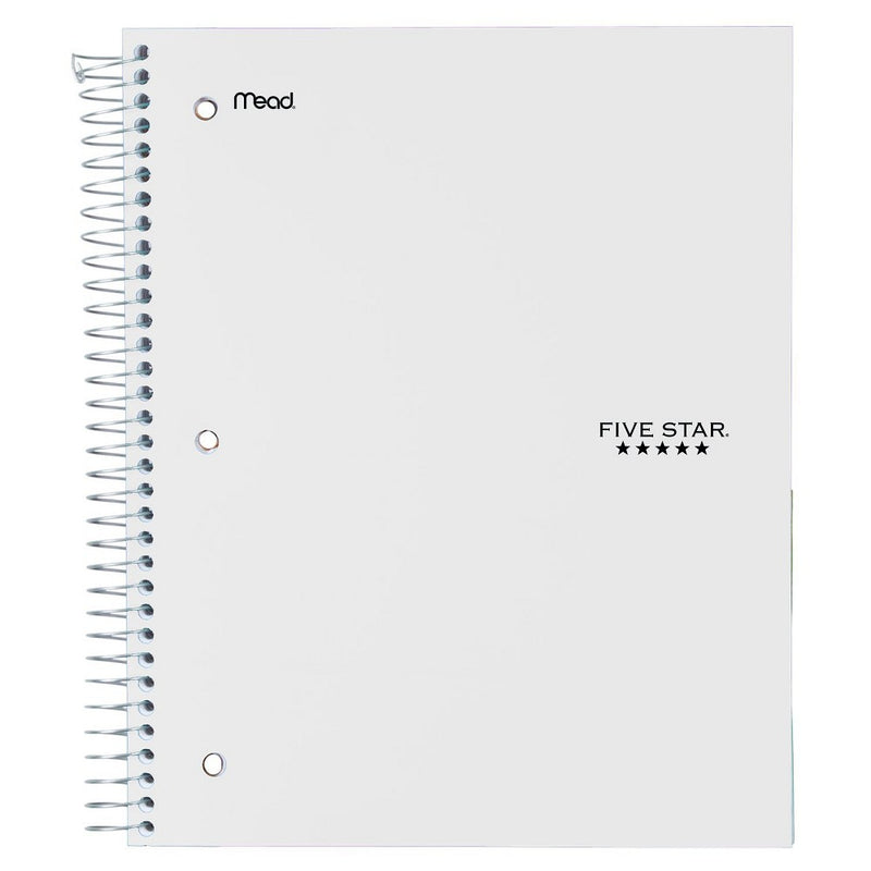 Five Star 3 Subject Wide Ruled Spiral Notebook (Colors May Vary)