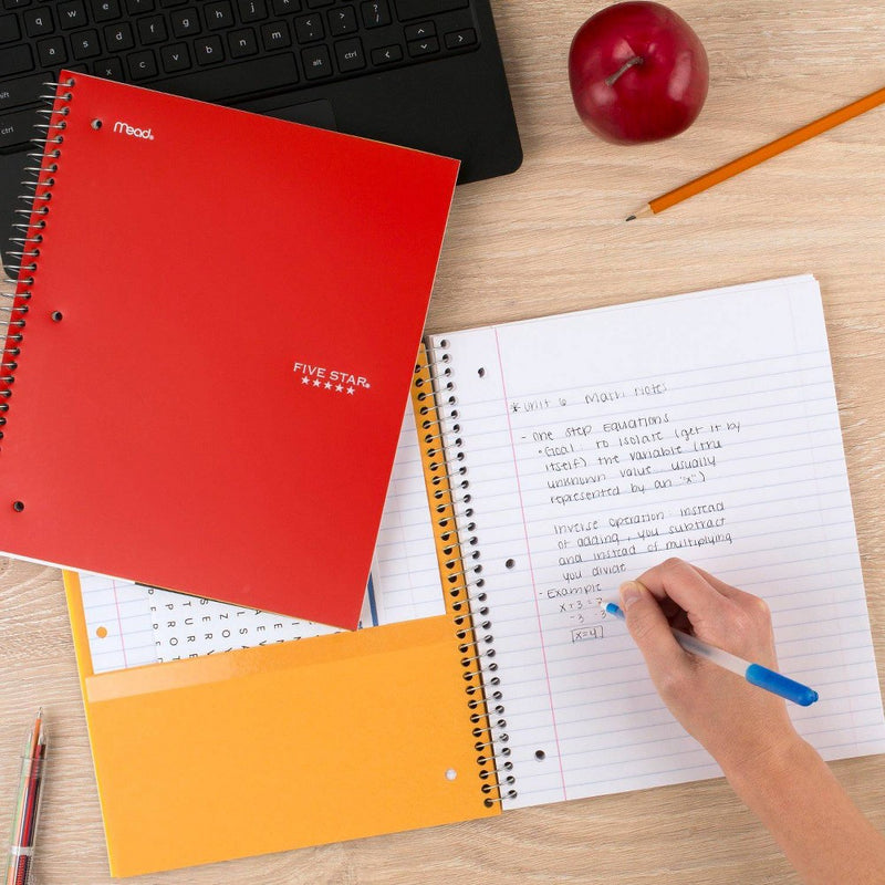 Five Star 3 Subject Wide Ruled Spiral Notebook (Colors May Vary)