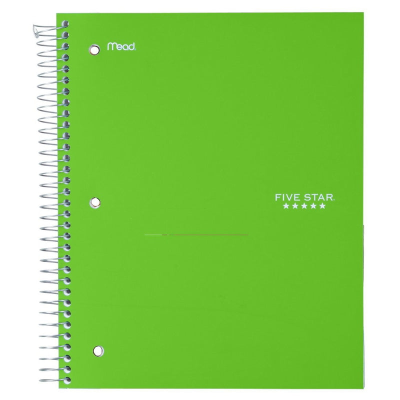 Five Star 3 Subject Wide Ruled Spiral Notebook (Colors May Vary)