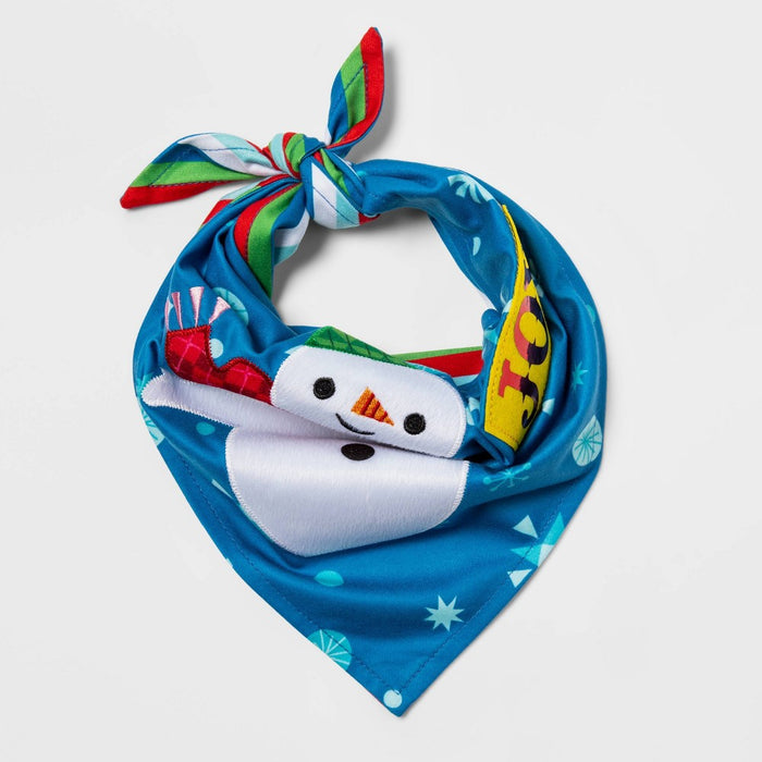 Reversible Holiday Snowman/Stripe Dog and Cat Bandana - Wondershop™