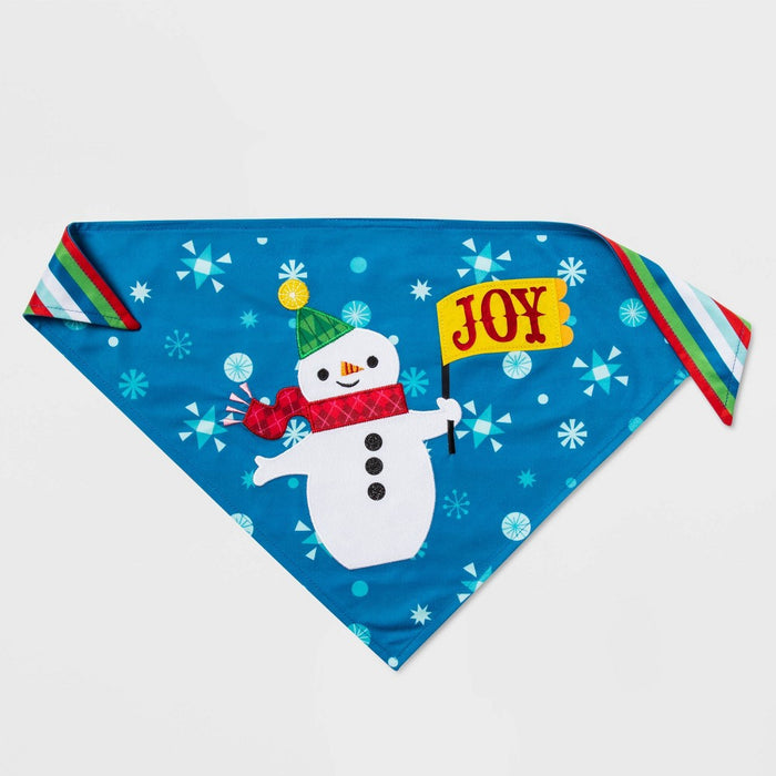 Reversible Holiday Snowman/Stripe Dog and Cat Bandana - Wondershop™