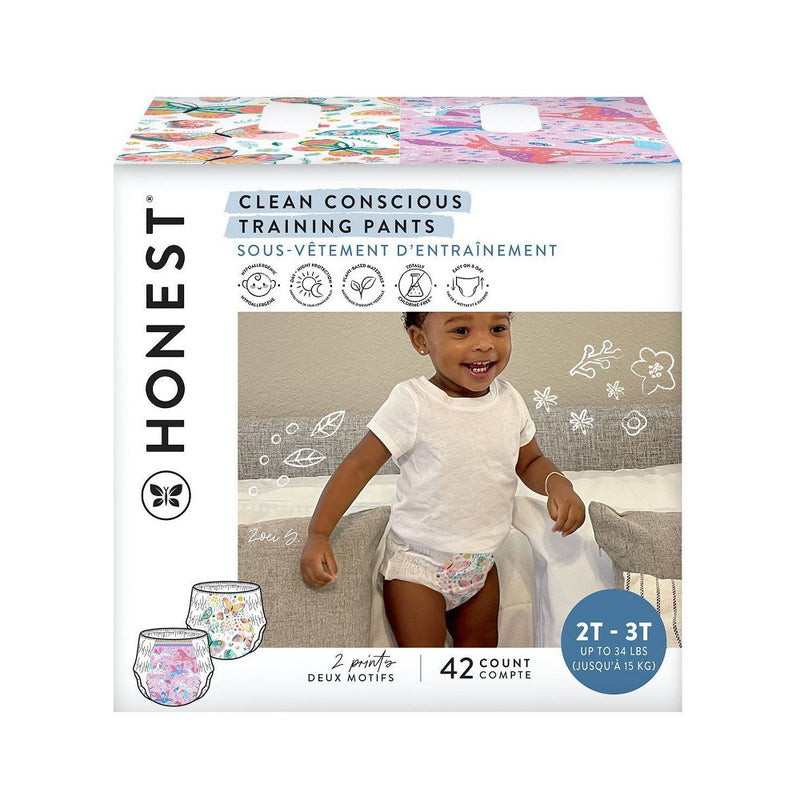The Honest Company Clean Conscious Girls' Training Pants Butterfly Kisses & Magical Moments - Size 2T-3T - 42ct
