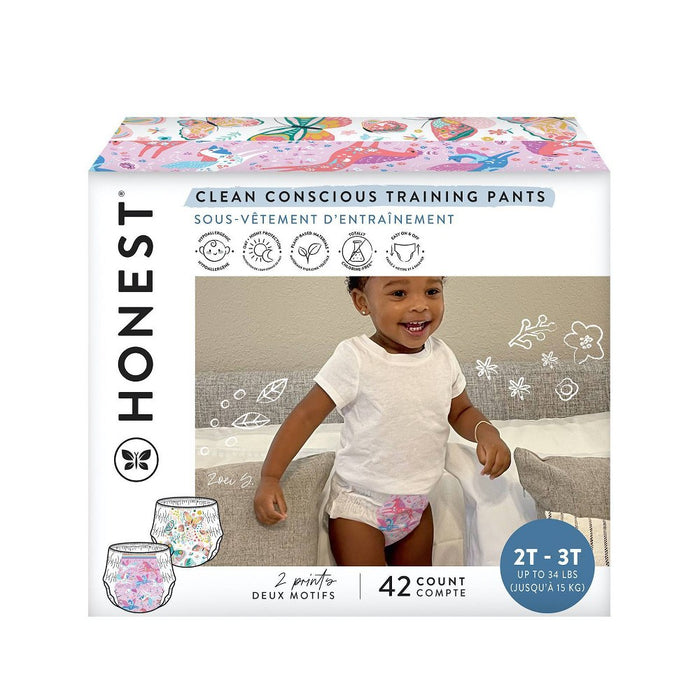 The Honest Company Clean Conscious Girls' Training Pants Butterfly Kisses & Magical Moments - Size 2T-3T - 42ct