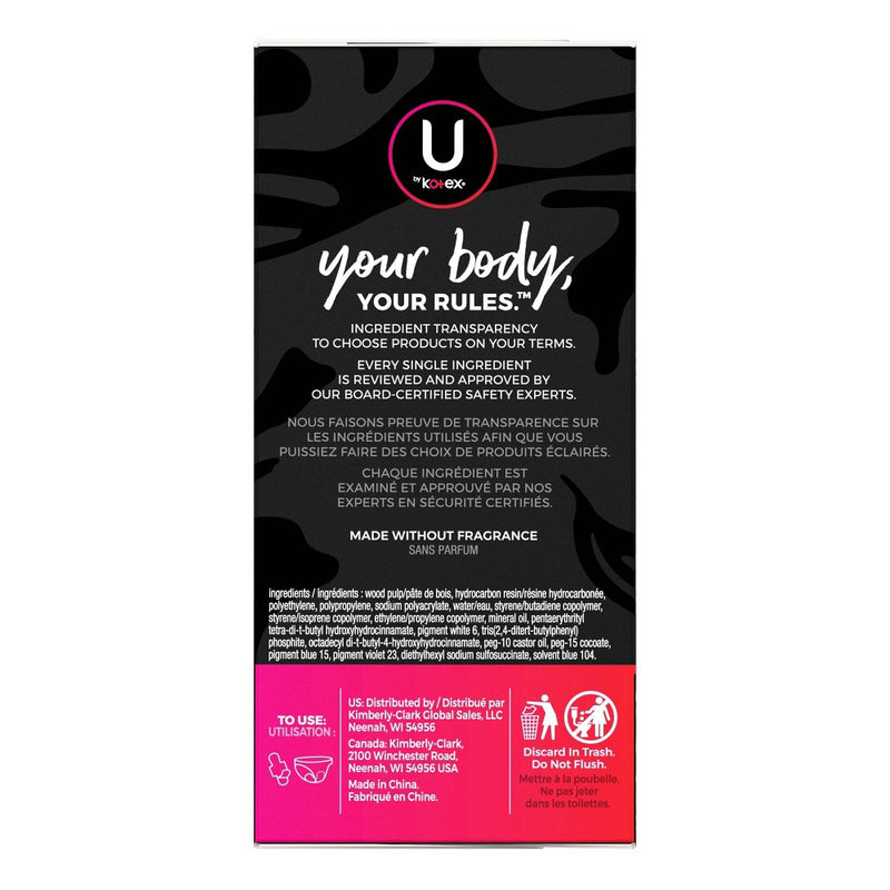 U by Kotex Barely There Thin Fragrance Free Panty Liners - Light Absorbency - Regular Length - 50ct