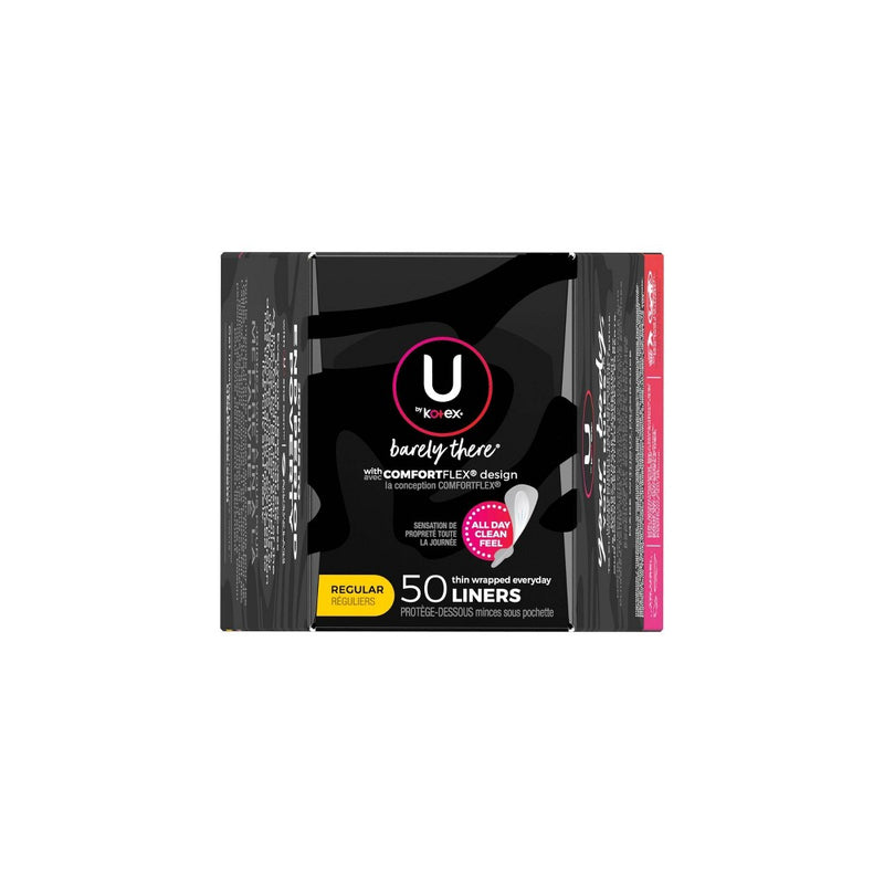 U by Kotex Barely There Thin Fragrance Free Panty Liners - Light Absorbency - Regular Length - 50ct