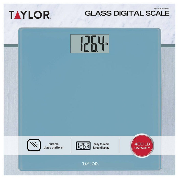 Digital Glass Bathroom Scale with Spa Blue - Taylor
