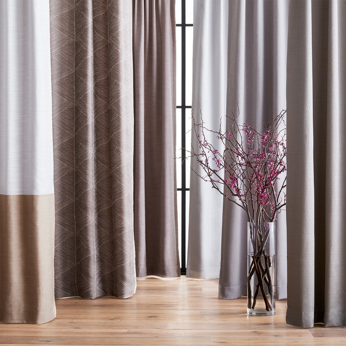Aruba Curtain Panels 84"x50" Blackout Brown Linen - Threshold