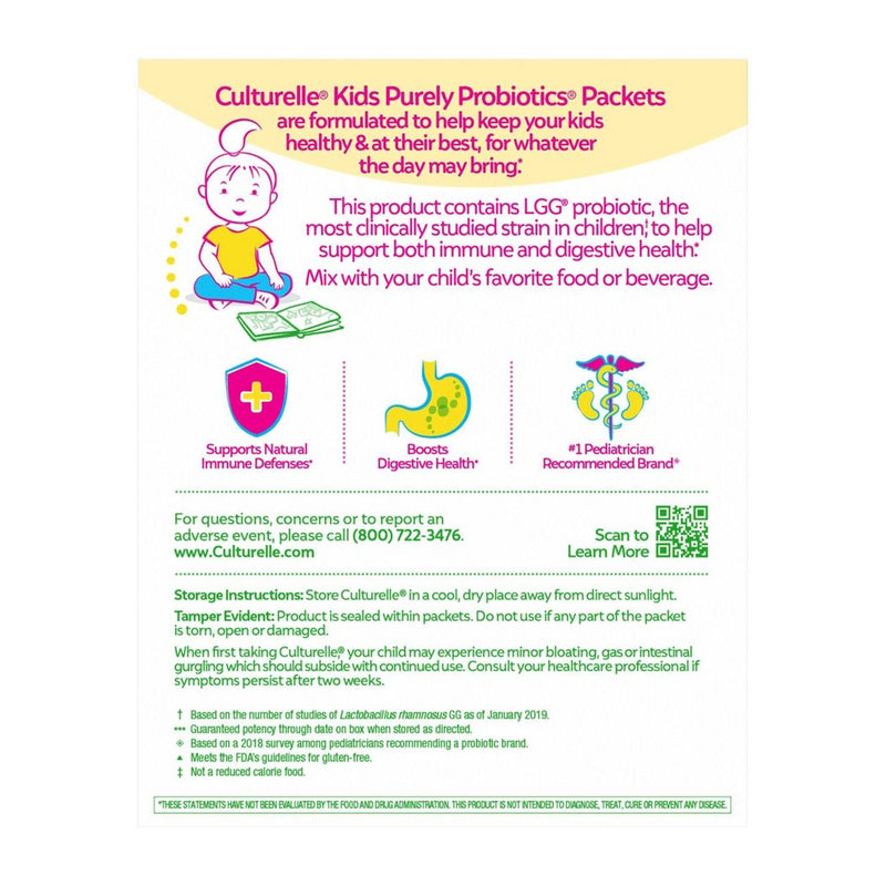 Culturelle Kids Daily Probiotic Packets for Healthy Immune and Digestive System - 30ct