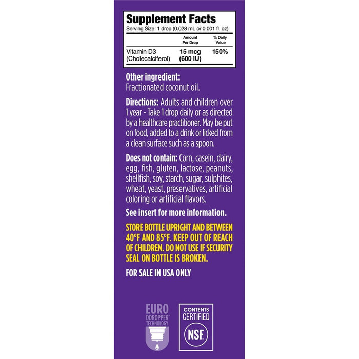 Ddrops Booster Kids Vitamin D Liquid Drops 600 IU - 0.09 fl oz