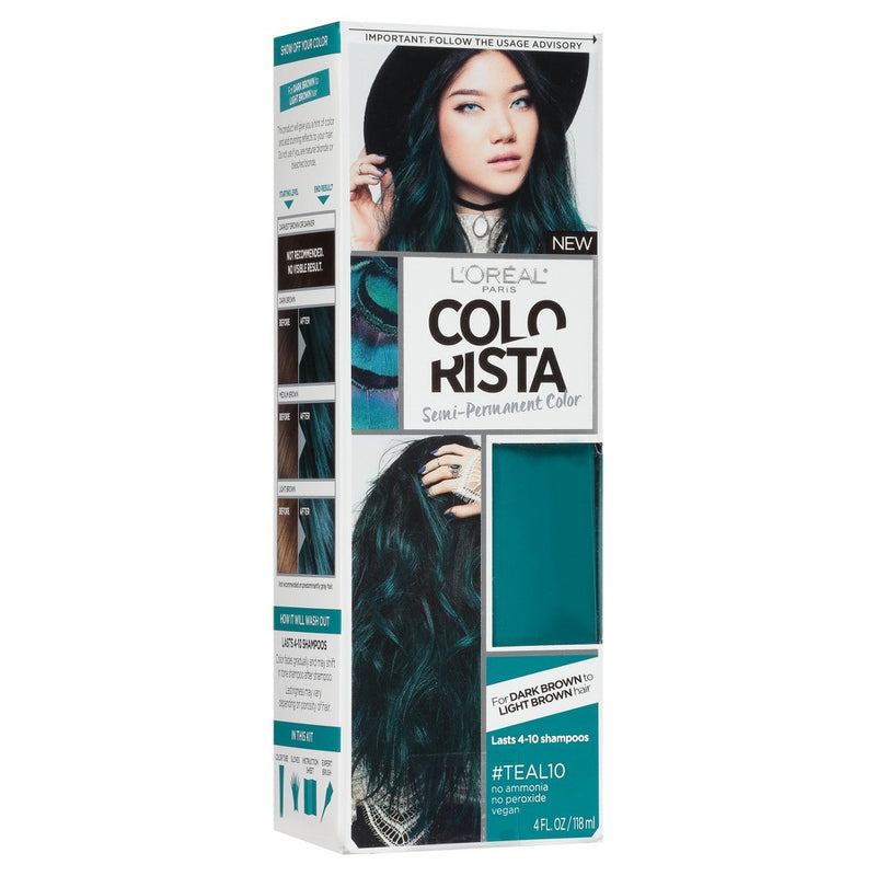 L'Oreal Paris Colorista Semi-Permanent for Brunette Hair - Teal - 4 fl oz
