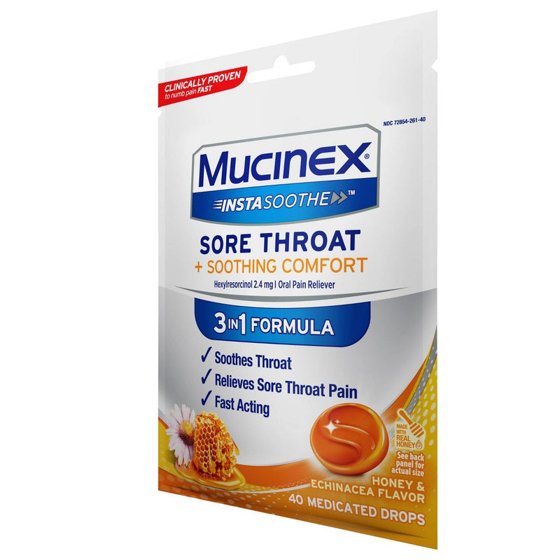Mucinex Instasoothe Sore Throat Soothing Manuka Honey Echinacea - 40ct