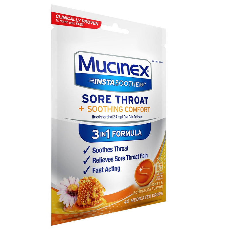 Mucinex Instasoothe Sore Throat Soothing Manuka Honey Echinacea - 40ct
