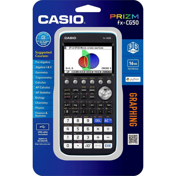 Casio High-Resolution 3D Color Graphing Calculator - Black (FX-CG50)