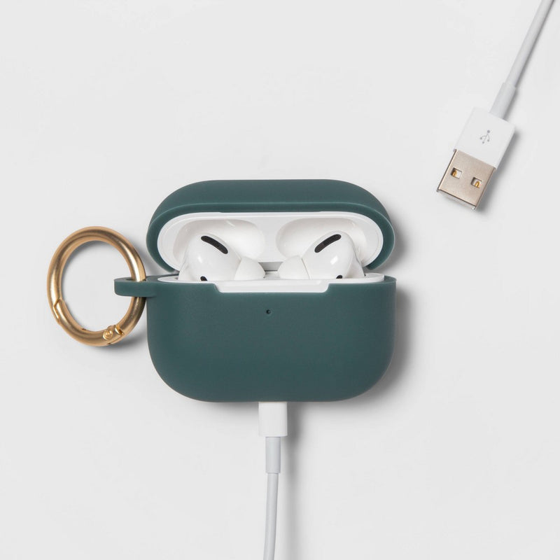 heyday™ Apple AirPods Pro Silicone Case with Clip - Rain Teal