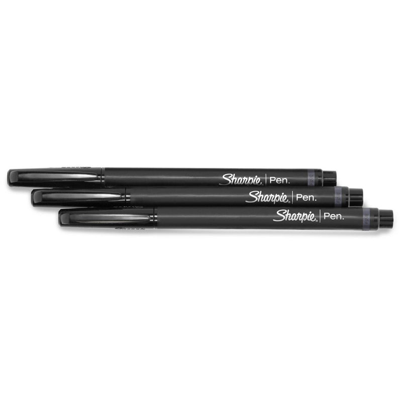 Sharpie 3pk Felt Marker Pens 0.4mm Fine Tip Black