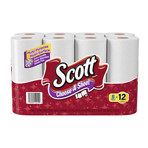 Scott Paper Towels, Choose-A-Sheet, Mega Roll, 8 Count