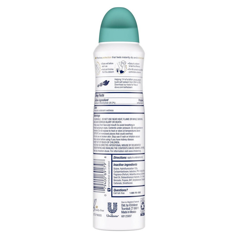 Dove Beauty Advanced Care Rejuvenate 48-Hour Antiperspirant & Deodorant Dry Spray – 3.8oz