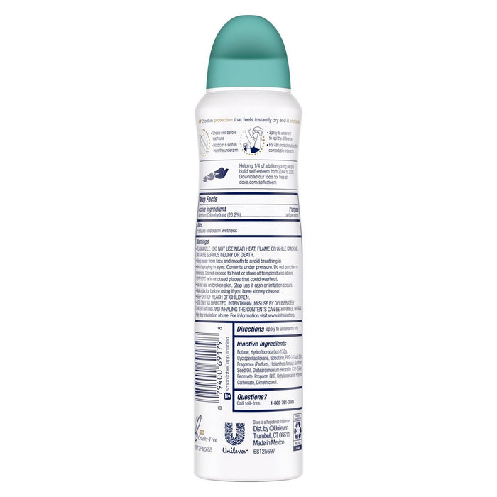 Dove Beauty Advanced Care Rejuvenate 48-Hour Antiperspirant & Deodorant Dry Spray – 3.8oz