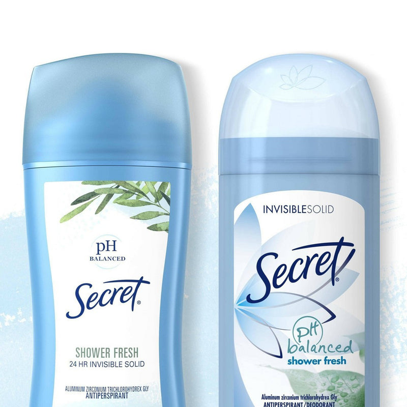 Secret pH Balanced Shower Fresh Invisible Solid Antiperspirant & Deodorant Twin Pack - 2.6oz/2pk