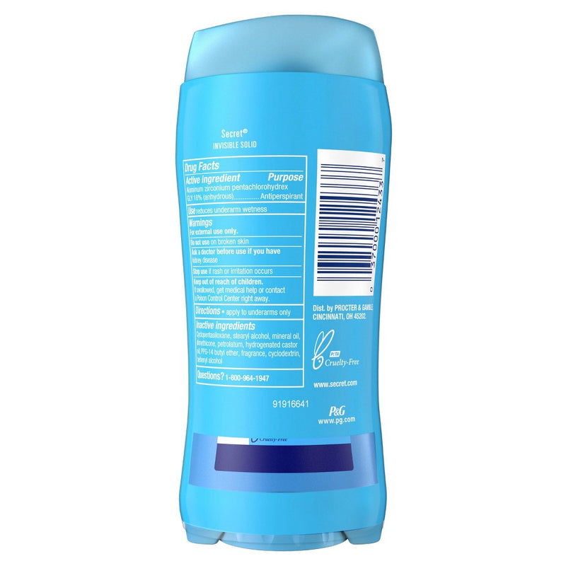 Secret pH Balanced Shower Fresh Invisible Solid Antiperspirant & Deodorant Twin Pack - 2.6oz/2pk