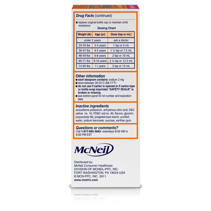 Children's Motrin Pain Reliever/Fever Reducer Liquid - Ibuprofen (NSAID) - Berry - 4 fl oz