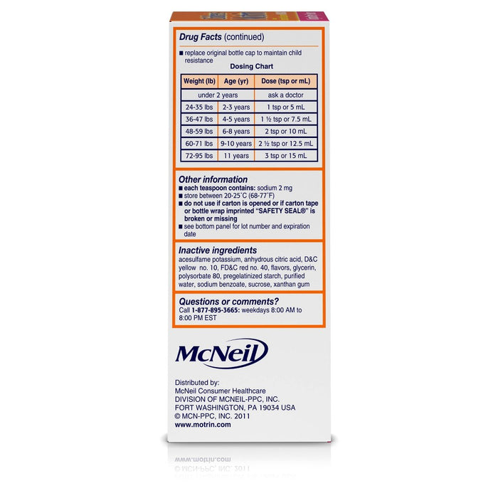 Children's Motrin Pain Reliever/Fever Reducer Liquid - Ibuprofen (NSAID) - Berry - 4 fl oz
