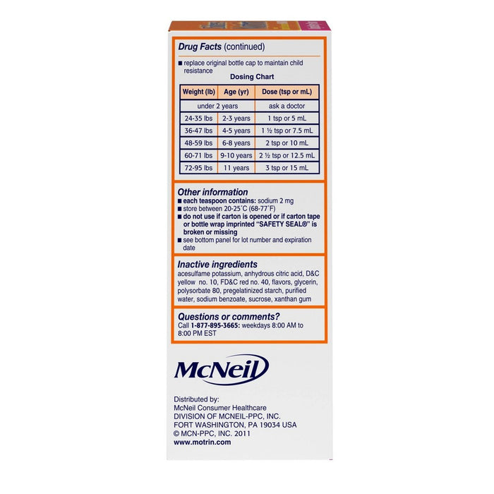 Children's Motrin Pain Reliever/Fever Reducer Liquid - Ibuprofen (NSAID) - Berry - 4 fl oz