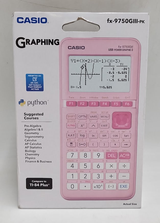 Casio fx-9750GIII Pink Graphing Calculator NEW