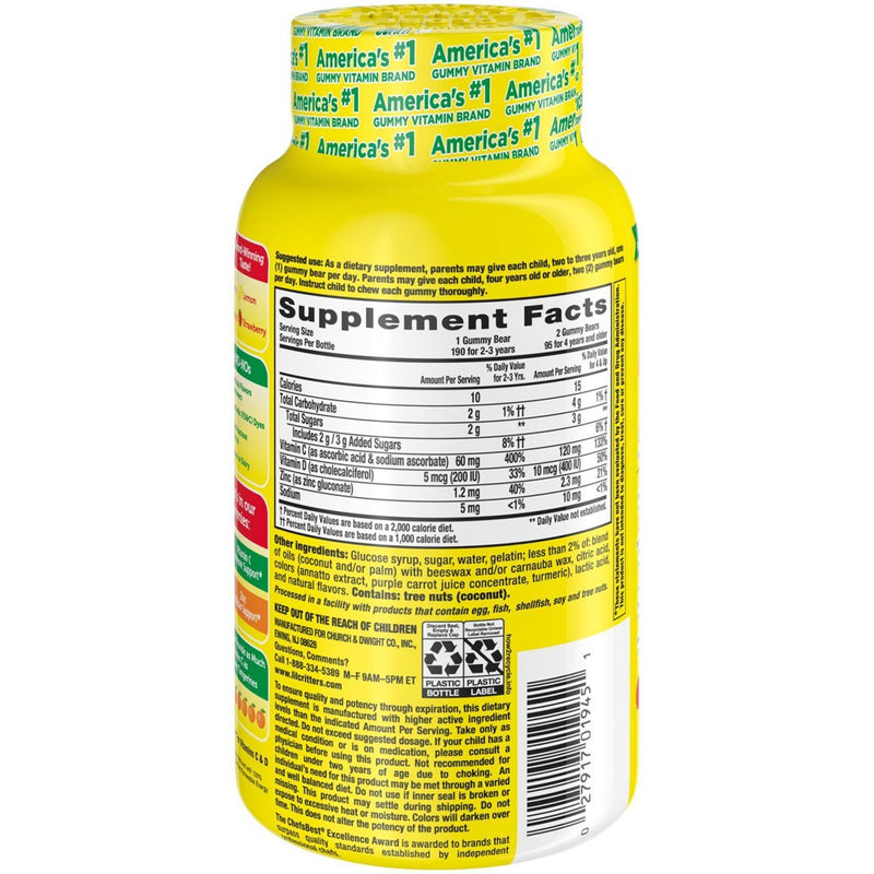 L'il Critters Immune C Dietary Supplement Gummies - Fruit - 190ct