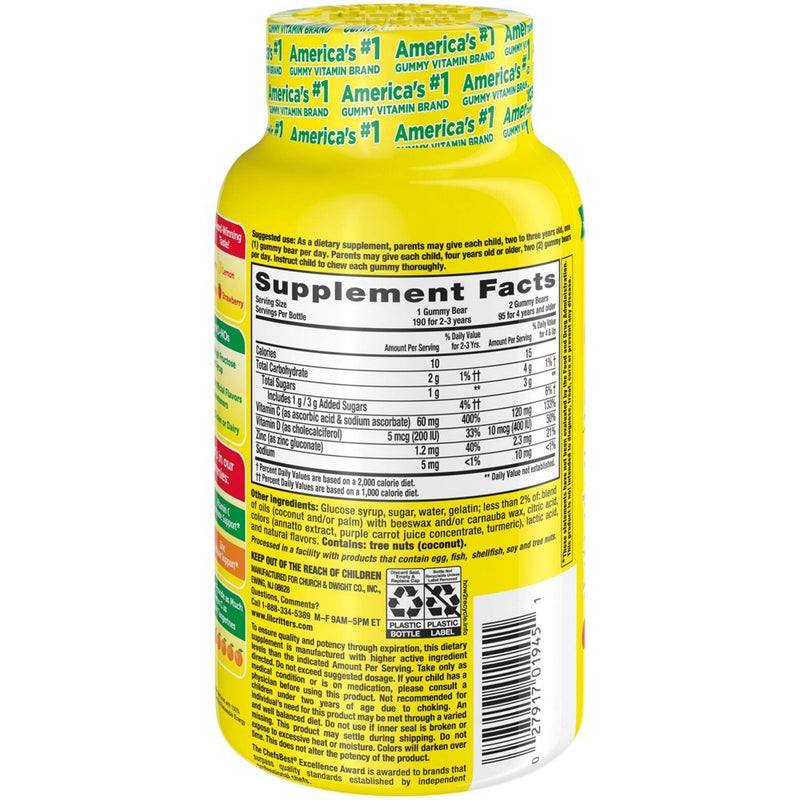 L'il Critters Immune C Dietary Supplement Gummies - Fruit - 190ct