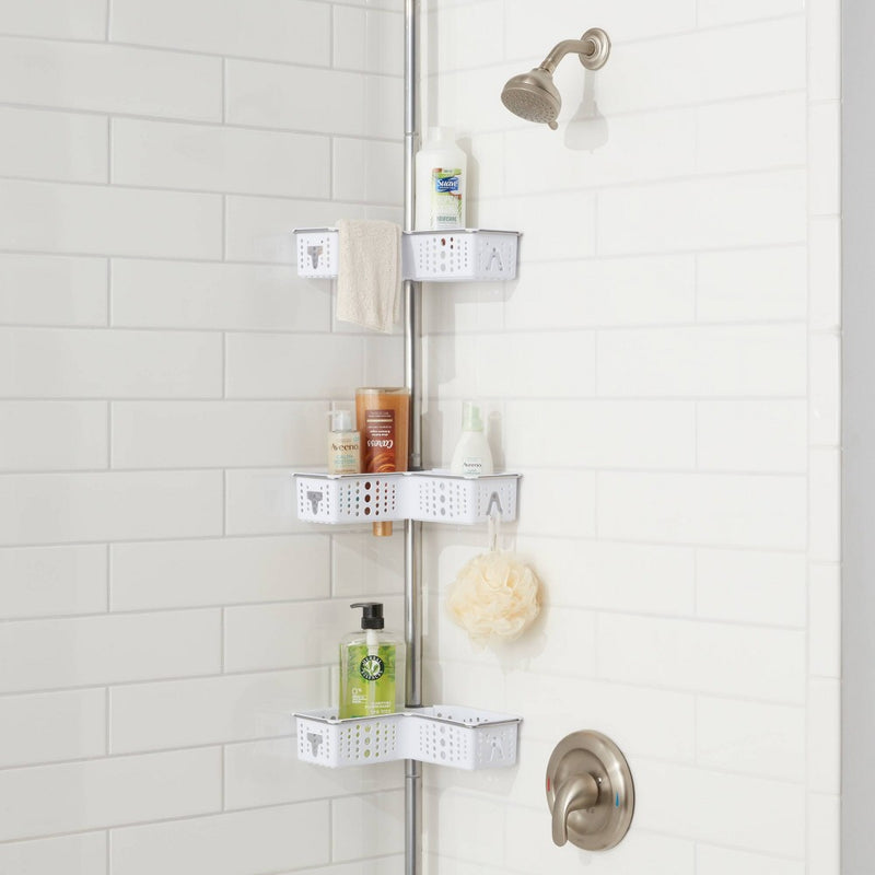 Steel Corner L Shaped Tension Pole Caddy Chrome - Room Essentials™ (LOCAL PICKUP ONLY)