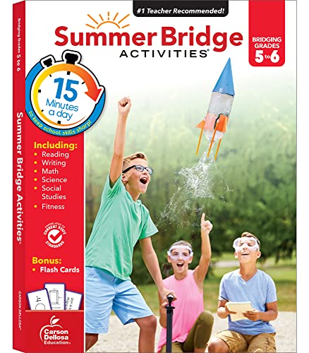 Summer Bridge Activities 5-6 Grade Workbooks, With Flash Cards (160 pgs)