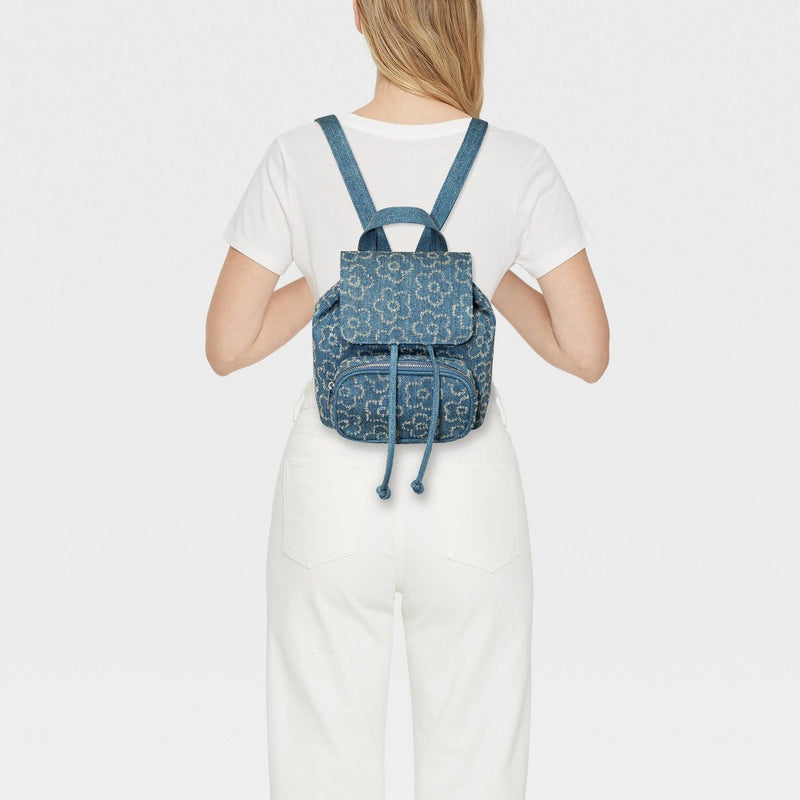 Floral Print Mini Flap Backpack - Wild Fable™ Blue