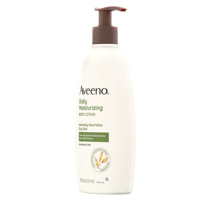 Aveeno Daily Moisturizing Lotion For Dry Skin with Soothing Oats and Rich Emollients, Fragrance Free - 18 fl oz