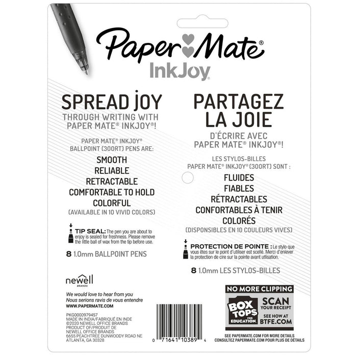 Paper Mate Ink Joy 300RT 8pk Ballpoint Pens 1.0mm Multicolored