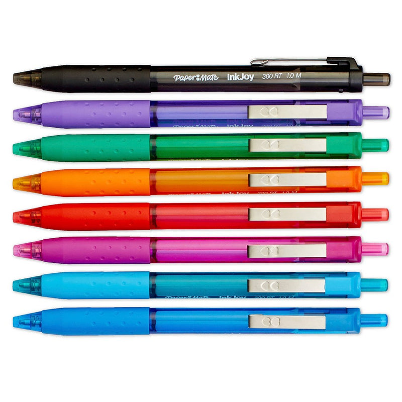 Paper Mate Ink Joy 300RT 8pk Ballpoint Pens 1.0mm Multicolored
