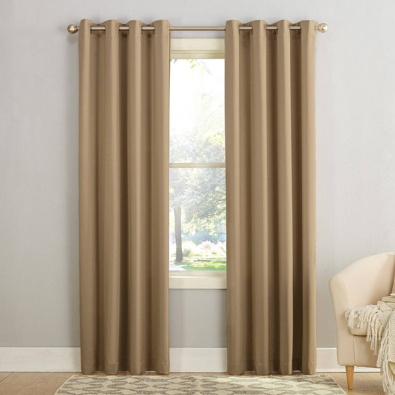 84"x54" Seymour Energy Efficient Grommet Room Darkening Curtain Panel Taupe - Sun Zero