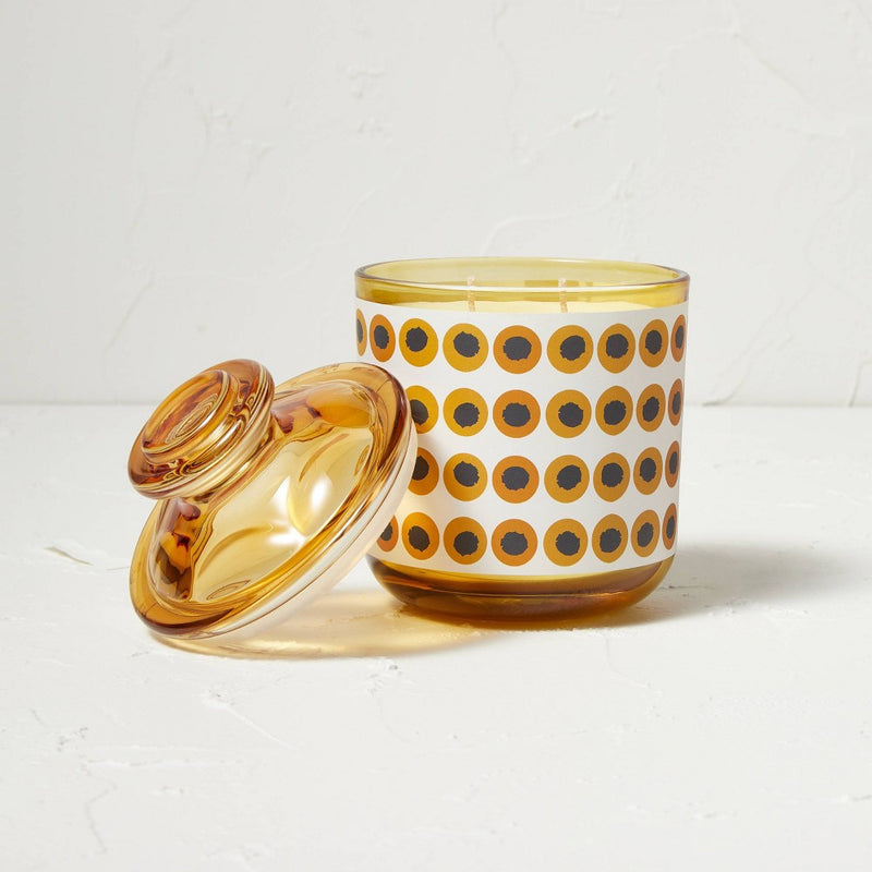 13.5oz Lemon Verbena and Geranium Lidded Glass Candle Yellow - Opalhouse™ designed with Jungalow™