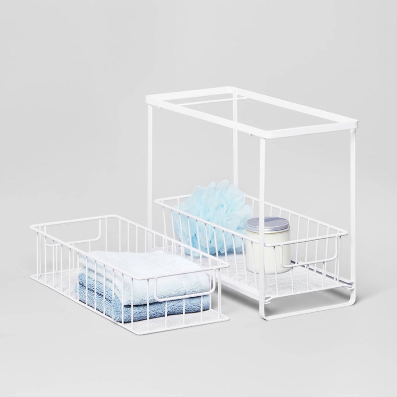 Two Tiered Slide Out Organizer White - Brightroom™