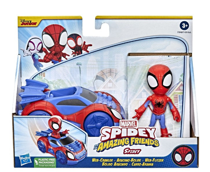 Spidey and His Amazing Friends Marvel Spidey Action Figure, Web-Crawler Vehicle