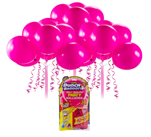 Bunch O Balloons Self-Sealing Latex Party Balloons (24 x Pink 11in Balloons)