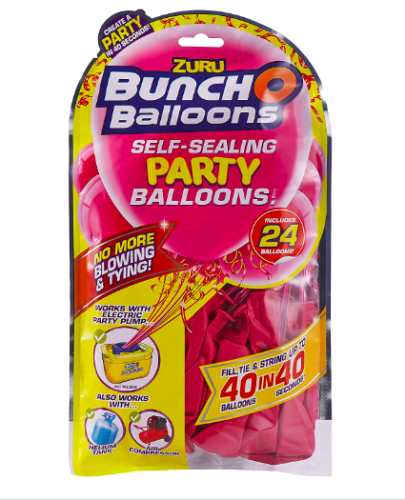 Bunch O Balloons Self-Sealing Latex Party Balloons (24 x Pink 11in Balloons)