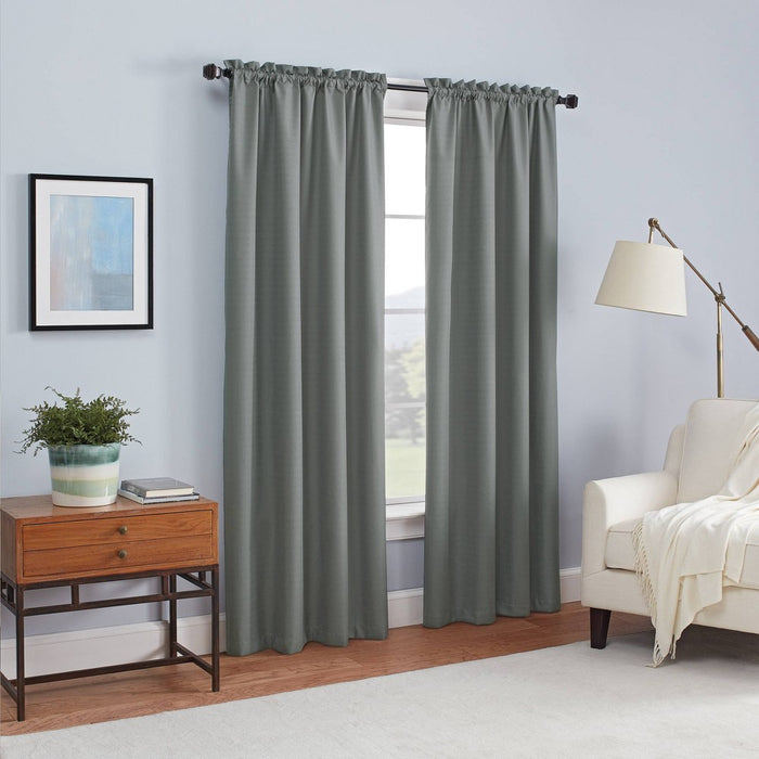 1pc 42"x63" Blackout Braxton Thermaback Window Curtain Panel Gray - Eclipse