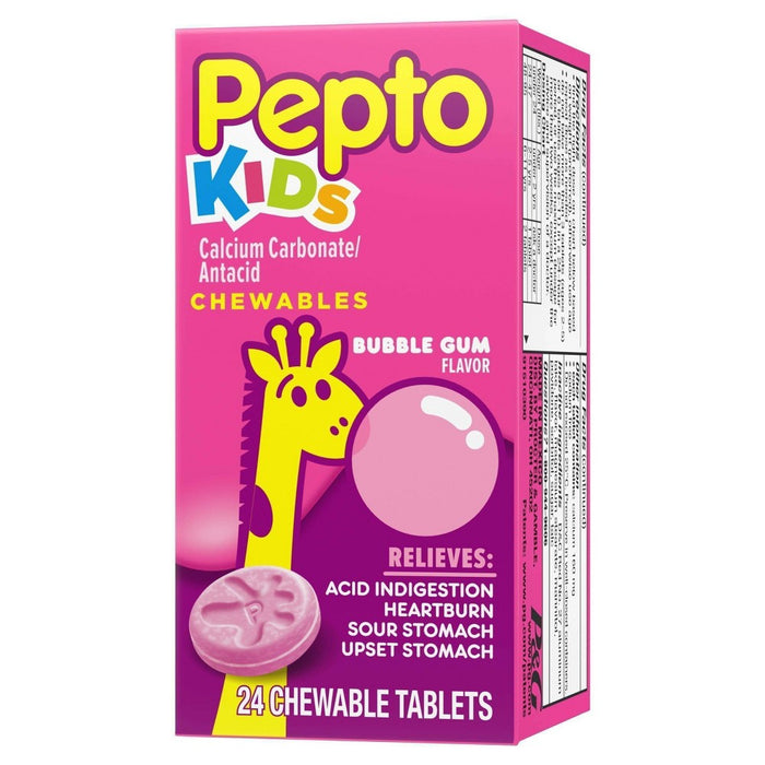 Pepto-Bismol Children's Antacid Bubble Gum Chewable Tablet 24ct